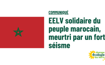 EELV solidaire du peuple marocain, meurtri par un fort séisme